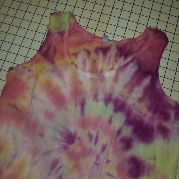 St. John's Bay Girls Tie Dye Multicolor Purple Sleeveless Swim Dress Size Large - Picture 5 of 9